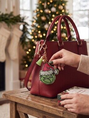 Christmas Grinch Rhinestone Puffy Bag Charm